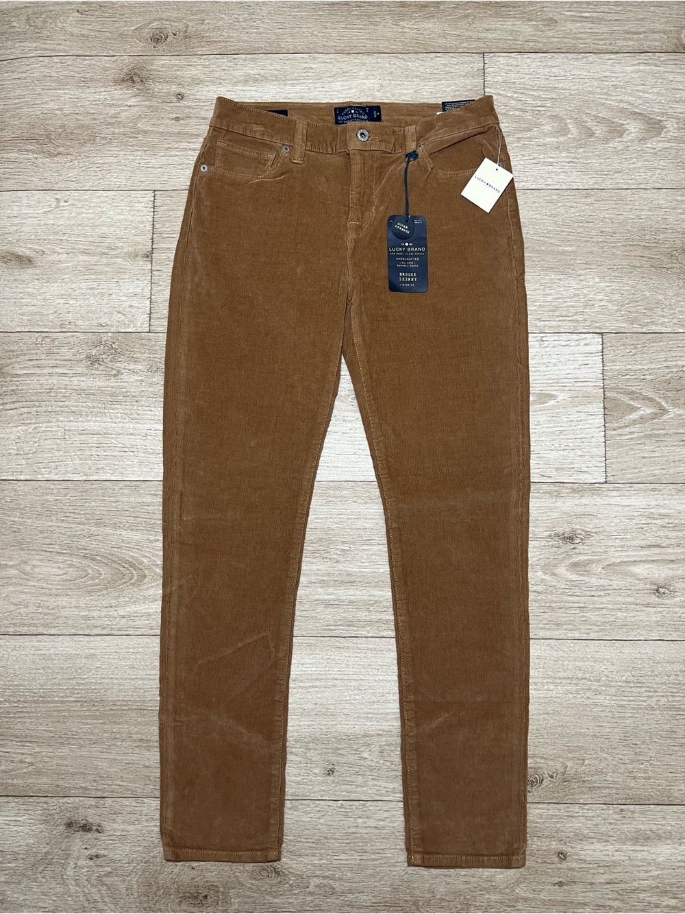Lucky Brand Corduroy Brooke Skinny Mid Rise 8/29 (30x29) Camel Brown Color
